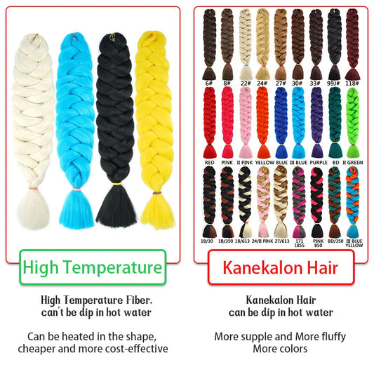 82 Inch Pre-Stretched Kanekalon Jumbo Braiding Hair – Crochet Braid Extensions for Black Women Luxegan
