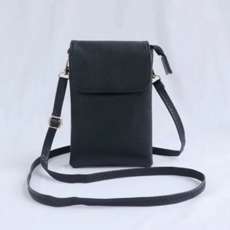 Fashion Women Crossbody Bag PU Leather Mobile Phone Purse Bags | Solid Flap Messenger Bag Small Female Shoulder Handbag for Women Luxegan