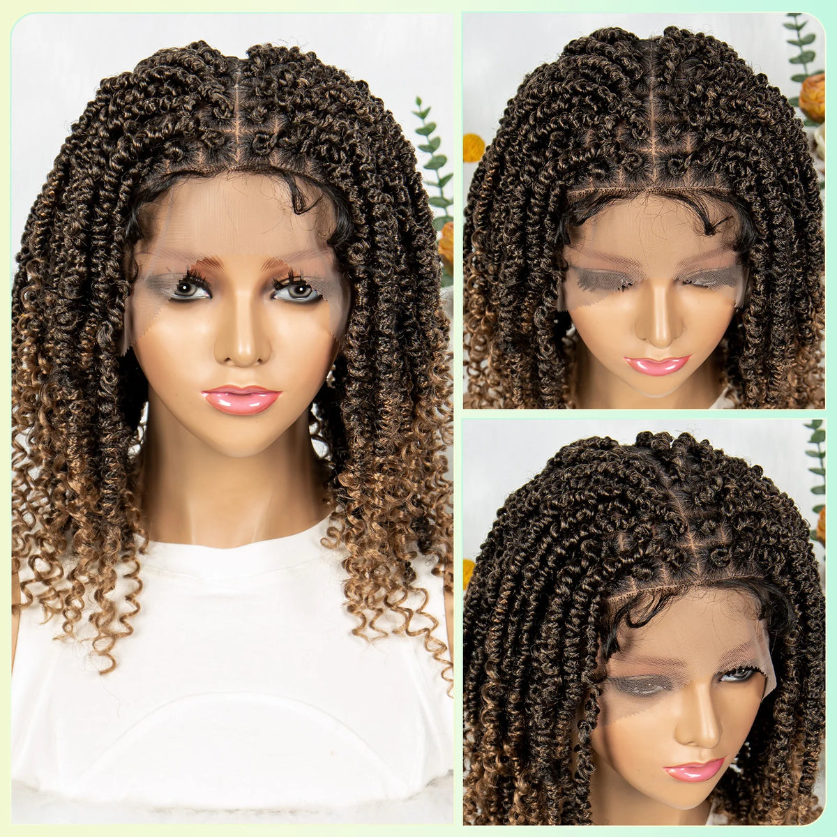 14 Inch Twisted Knotless Box Braids Wig | Full Lace | Baby Hair
