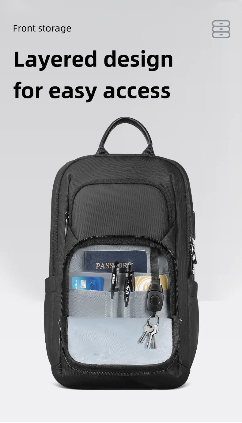 Business Waterproof Crossbody Bag | Sophisticated "USB Charging" Silhouette | Large Oxford Leisure Satchel & Chest Pack | "Dignified" High-Performance HK-6202B Essential for Radiant Versatile Styling Luxegan