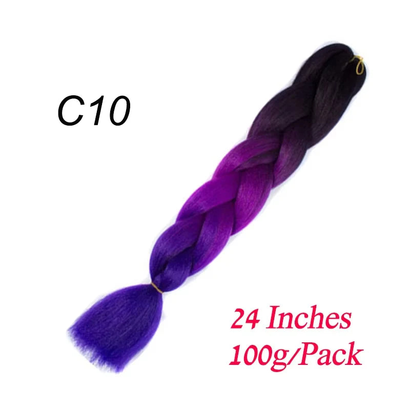 Lihui 24 Inch Pre-Stretched Synthetic Braiding Hair – Kanekalon Jumbo Braid | 100g | 100+ Ombre Colors