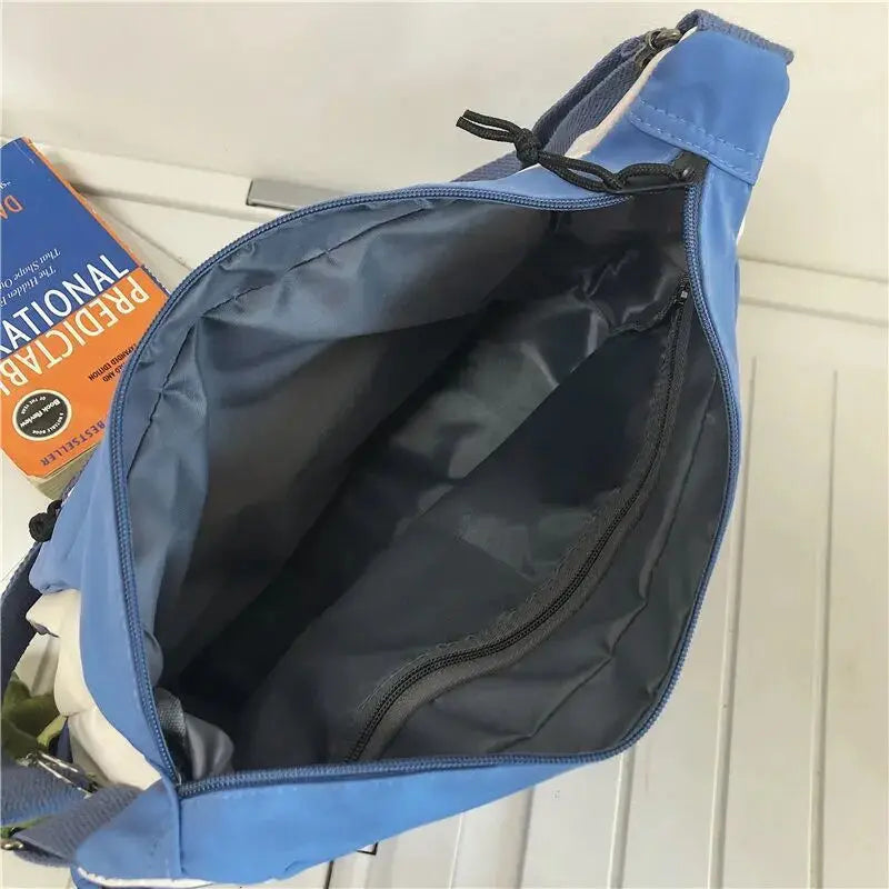 Japanese Simple Messenger Bag | Student Nylon Waterproof Canvas Handbag & Shoulder Crossbody Bag