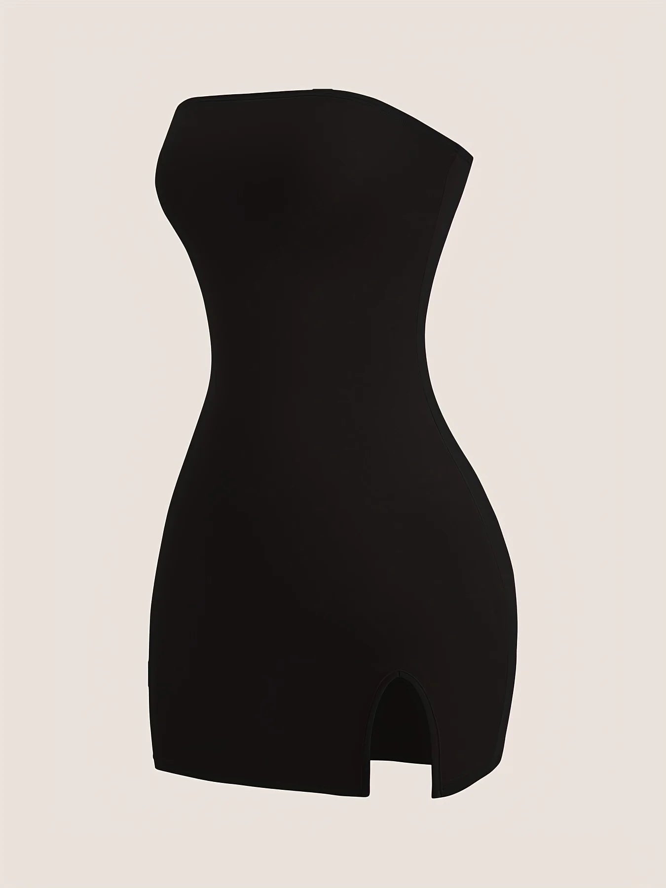 Women's Elegant Strapless Spring Summer Dress | Sexy Solid Color Sleeveless Trend Gown | Premium Knit Medium Stretch Slim Fit Knee-Length Sheath Vestido Luxegan