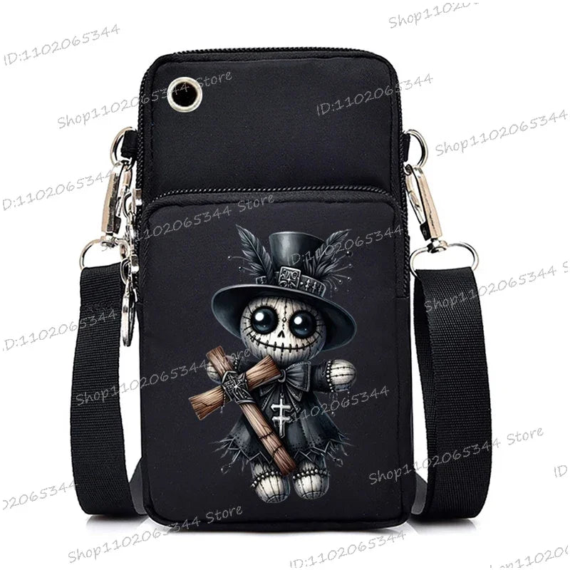 Mini Mobile Phone Bag | Gothic Doll Pattern Crossbody Bag Luxegan