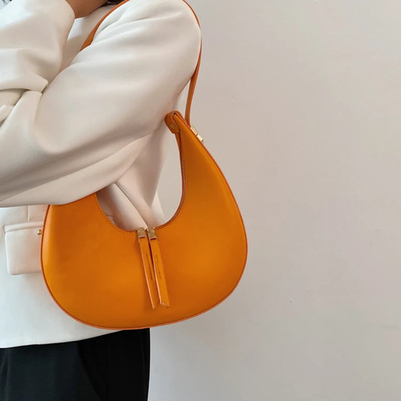 Luxury Half-Moon Underarm Bag for Women | PU Leather Shoulder & Crossbody Bag (Autumn Winter Fashion Armpit Handbag & Purse) Luxegan
