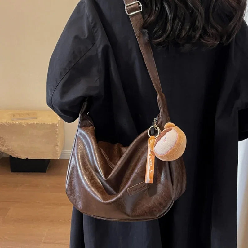 New Trendy Women's Crossbody Bag | Retro PU Leather Dumpling Shoulder Bag & Lightweight Tote Bag Luxegan