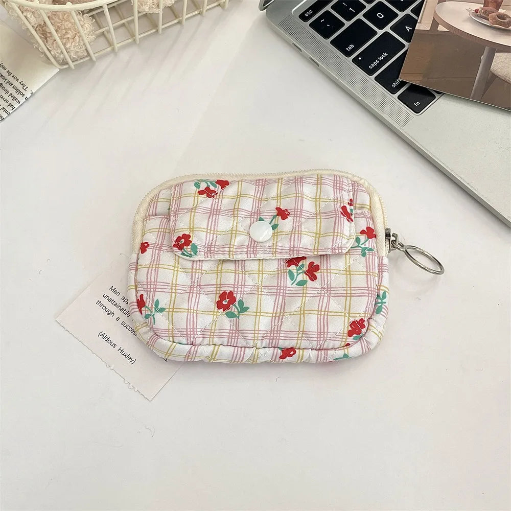Kawaii Floral Coin Purse | Multifunctional Small Zipper Bag Luxegan