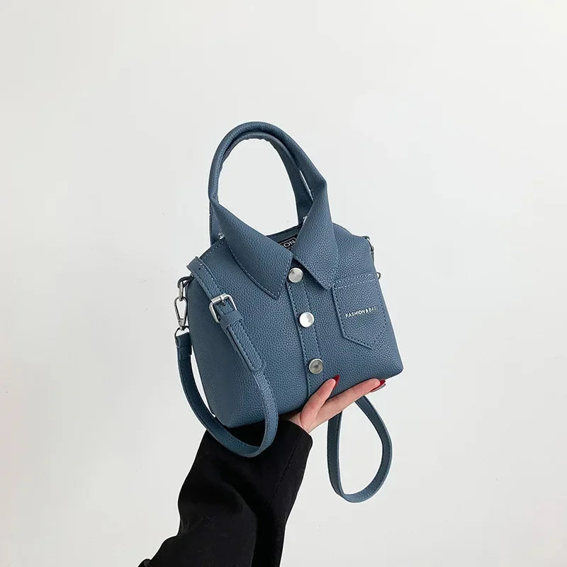 Designer Style PU Square Compact Shoulder Bag | High-Quality Unique Zipper Handbag for Women | Sophisticated Solid Color Lady Messenger | Fashion-Forward Soft Leather Bolso with Versatile Crossbody Strap Luxegan