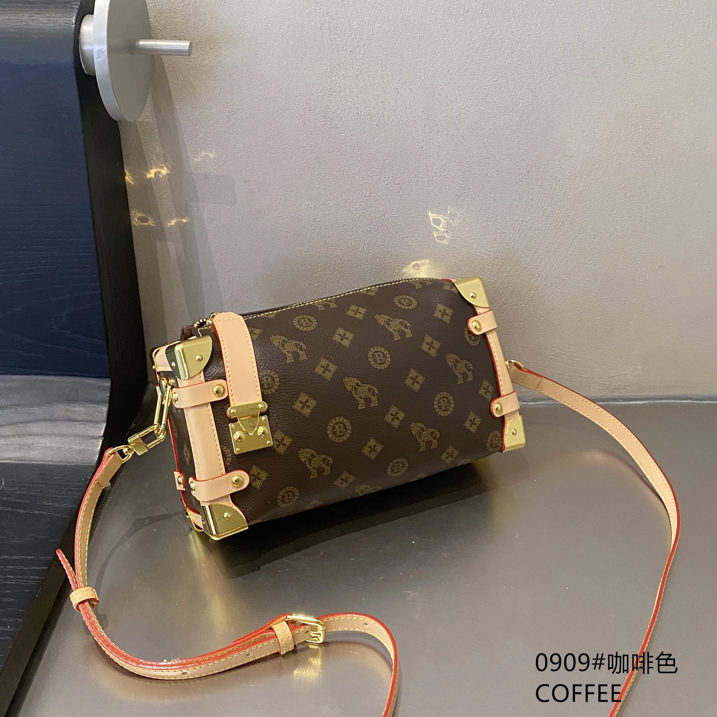 Stylish Coffee Brown Crossbody Bag | Hard Shell Underarm Shoulder Purse & Lightweight Casual Handbag Luxegan