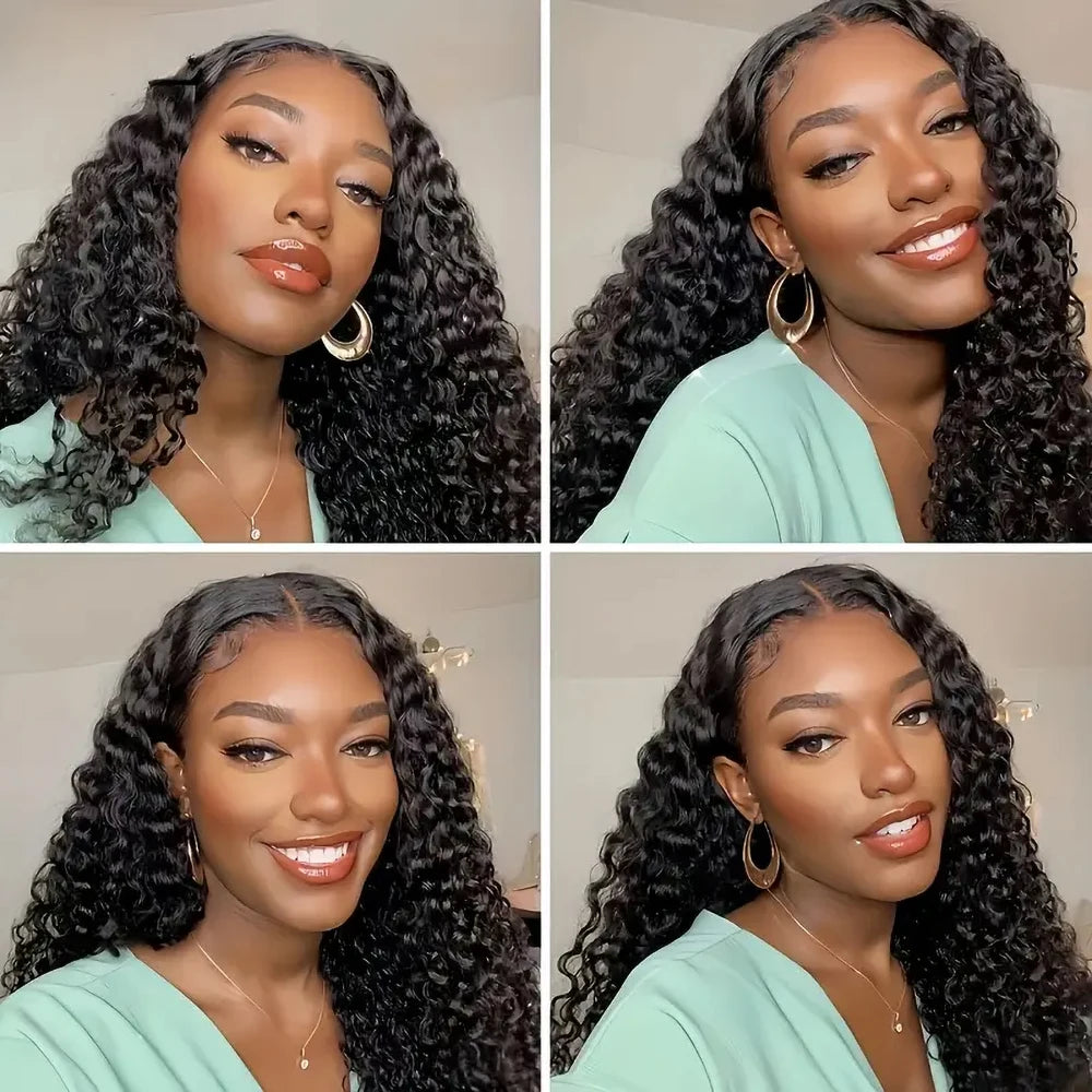 230% High-Density Deep Wave Frontal Wig | Sophisticated 13x6 HD Lace Frontal | Elegant Vietnamese Human Hair Lace Closure Wig | "Dignified" Deep Curly Medium-Length Remy Hair for Voluminous Styling Luxegan