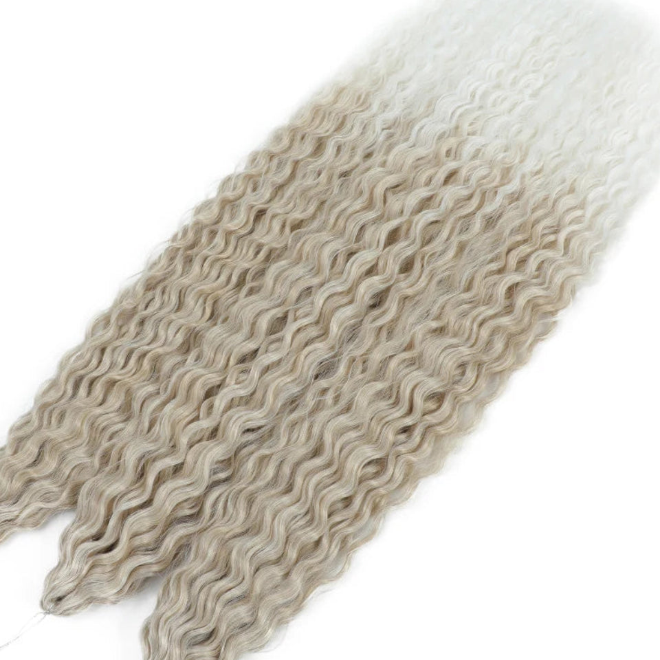 Ariel Curl Water Wave Twist Crochet Hair Extensions | Synthetic Ombre Braiding Hair 22-30 Inch - view 28