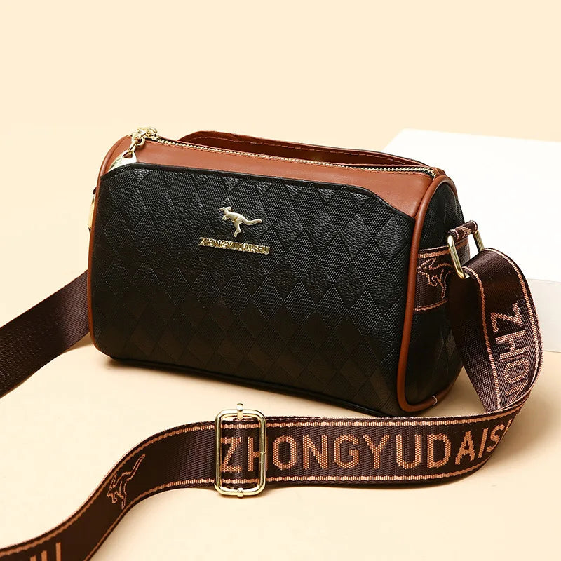 Luxury Checkered Messenger Bag | Soft Square Crossbody Purse Luxegan