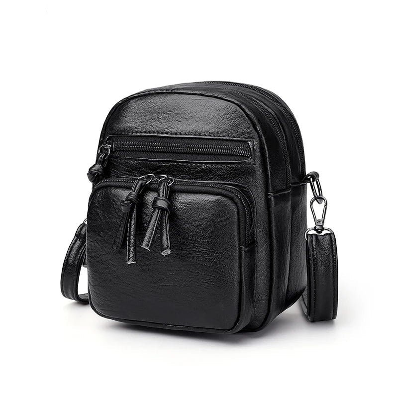 Vintage Crossbody Bag for Women | Soft PU Leather Shoulder Bag (Multifunction Messenger, Small Square Bag, Big Capacity) Luxegan