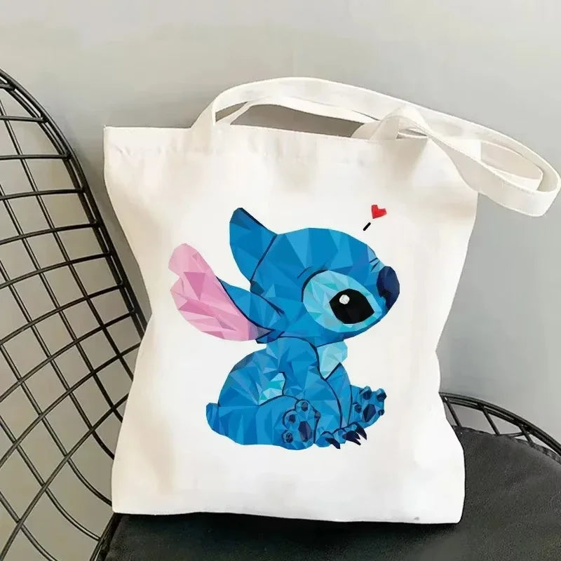 Disney Lilo & Stitch Cartoon Canvas Bag | Unisex Large Capacity Student Backpack & Shoulder Tote | Casual Shopping Totes Luxegan