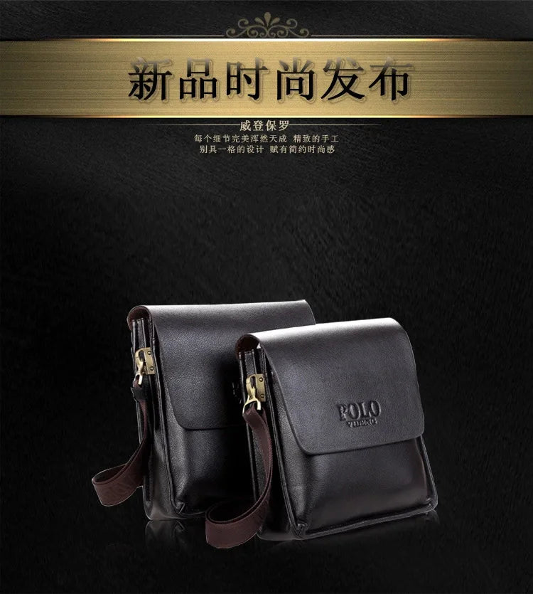 New Men’s Vertical Business Shoulder Bag | Premium TPU Waterproof Crossbody Satchel | Sophisticated POLO Style Document Bag | Professional Casual Messenger for Work & Travel Luxegan