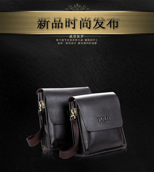 New Men’s Vertical Business Shoulder Bag | Premium TPU Waterproof Crossbody Satchel | Sophisticated POLO Style Document Bag | Professional Casual Messenger for Work & Travel Luxegan