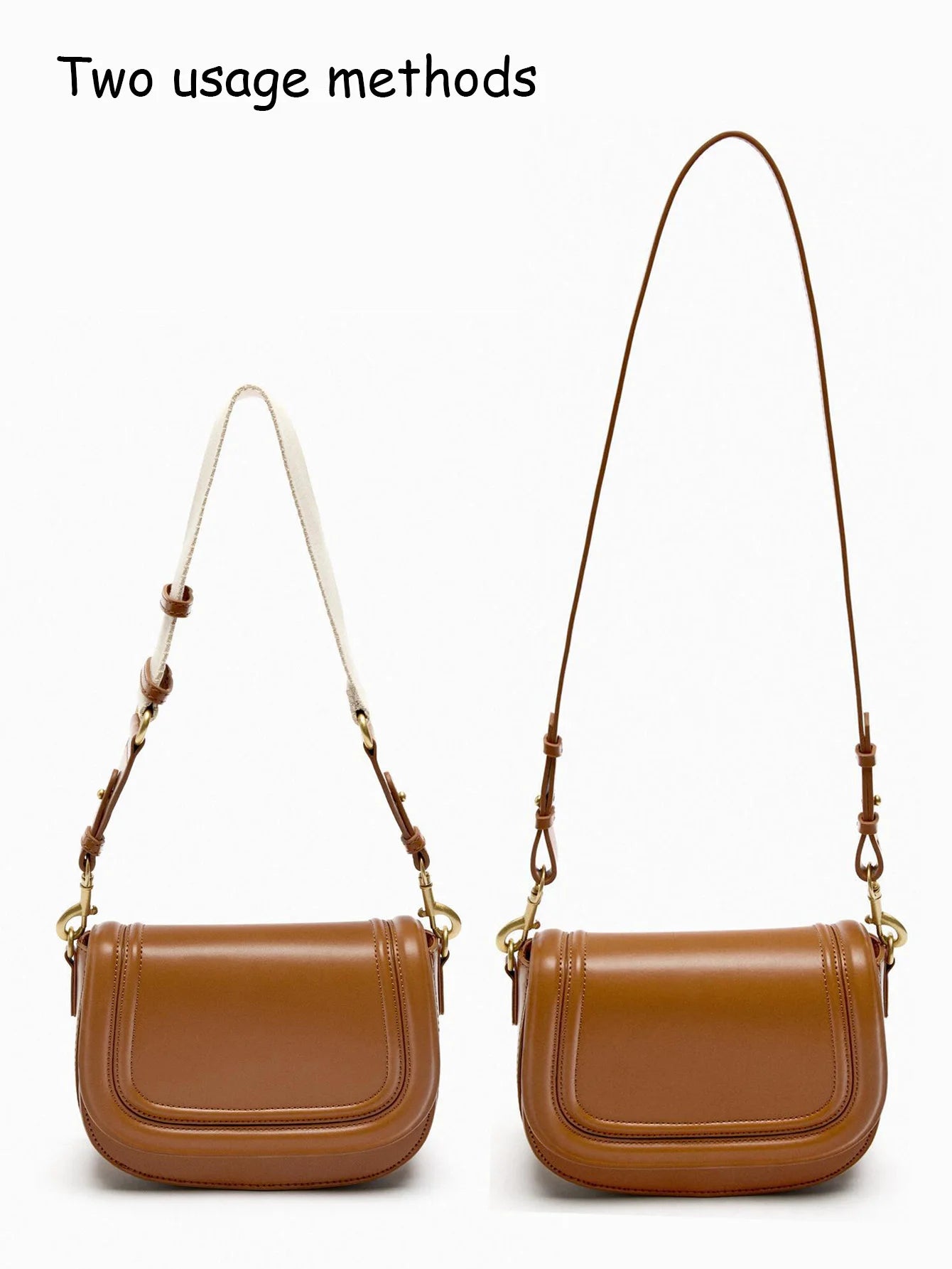 Saddle Bag | Popular Foreign Trade Shoulder Bag & New Wide Shoulder Strap Diagonal Cross Armpit Bag Luxegan