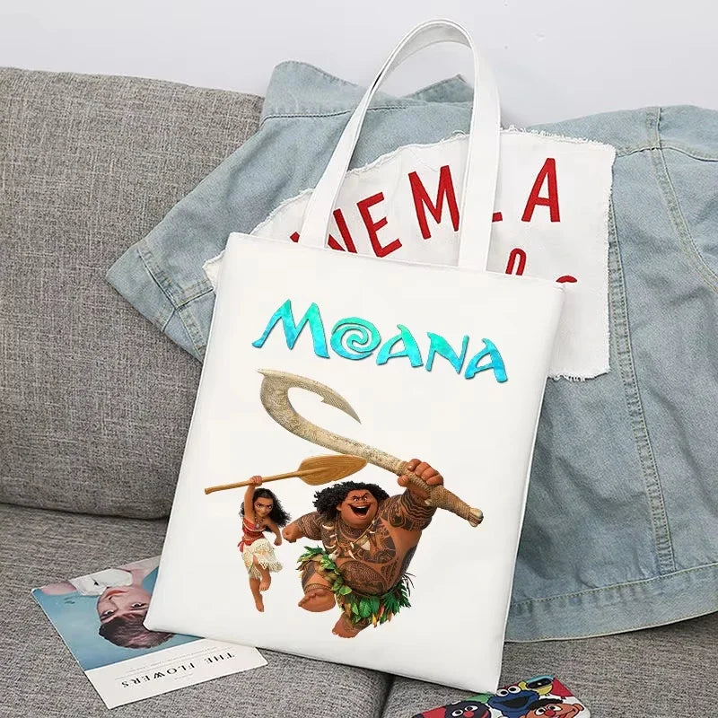 New Disney Moana Cartoon Canvas Shopper Bag | Unisex Large Capacity College Handbag & Shoulder Tote Luxegan