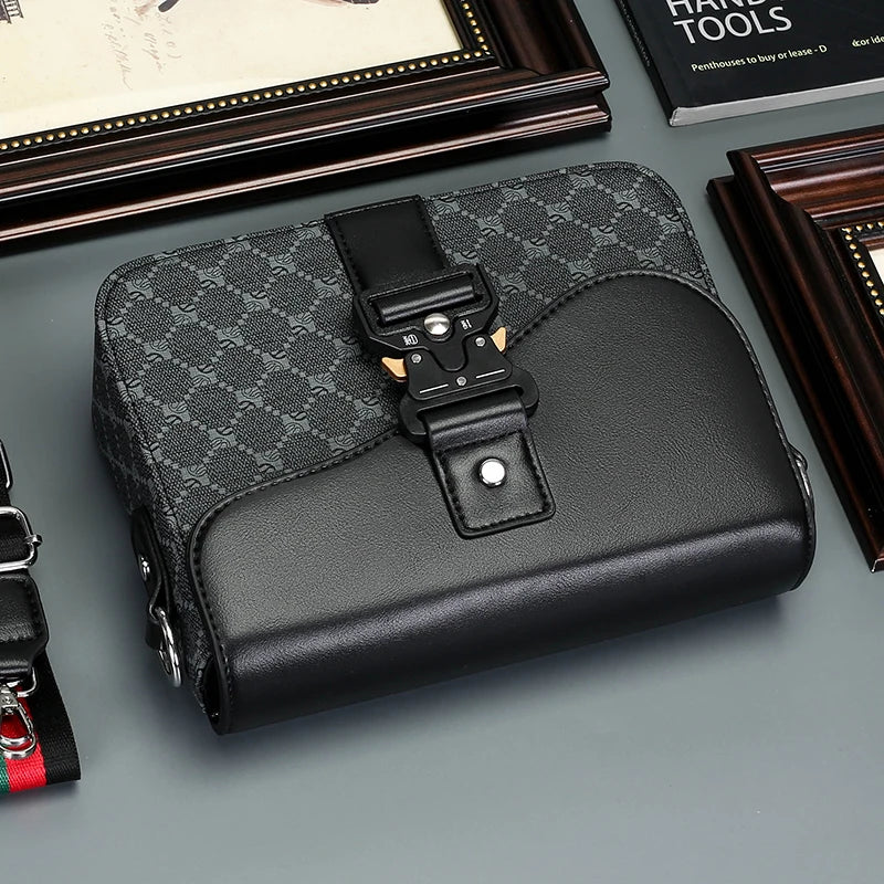 Jacquard Pattern Men's Crossbody Bag | Sophisticated "Diamond Lattice" Silhouette | High-End Casual Business Commuter Bag | "Dignified" High-Performance Waterproof Sling for Radiant Versatile Styling Luxegan