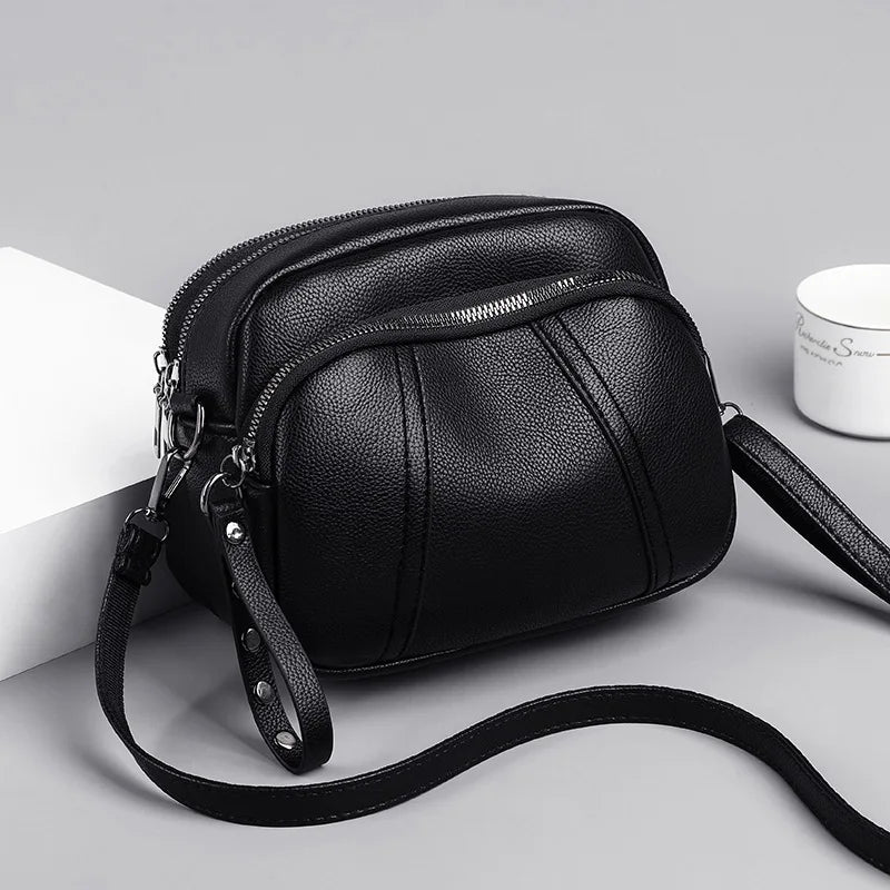 PU Leather Casual Crossbody Bag for Women | Shell Purse & Handbag (Lady Luxury Design Small Shoulder Messenger Bag) Luxegan