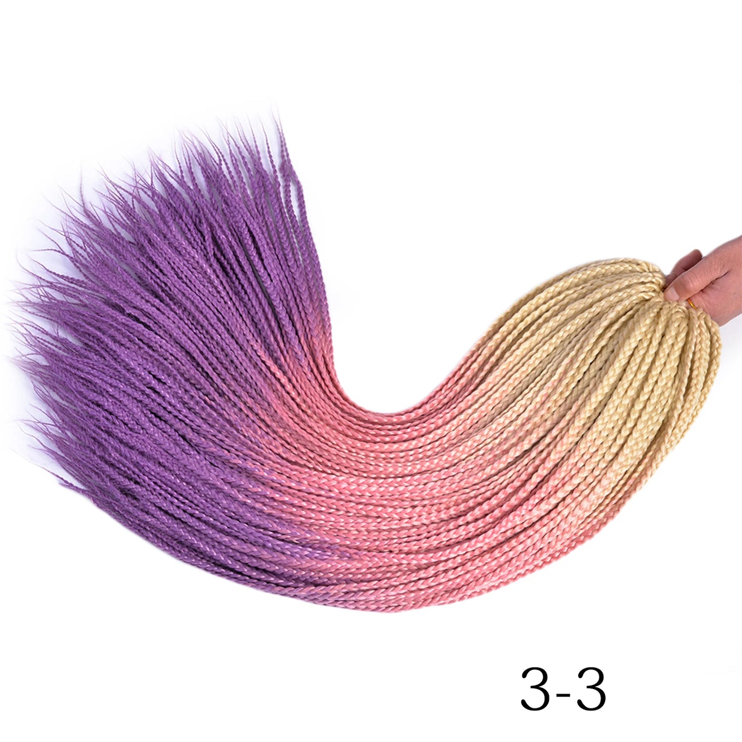 Ombre Box Braids Crochet Hair Extensions – Synthetic Straight Braiding Hair 14"/18"/24" | 22 Strands/Pack