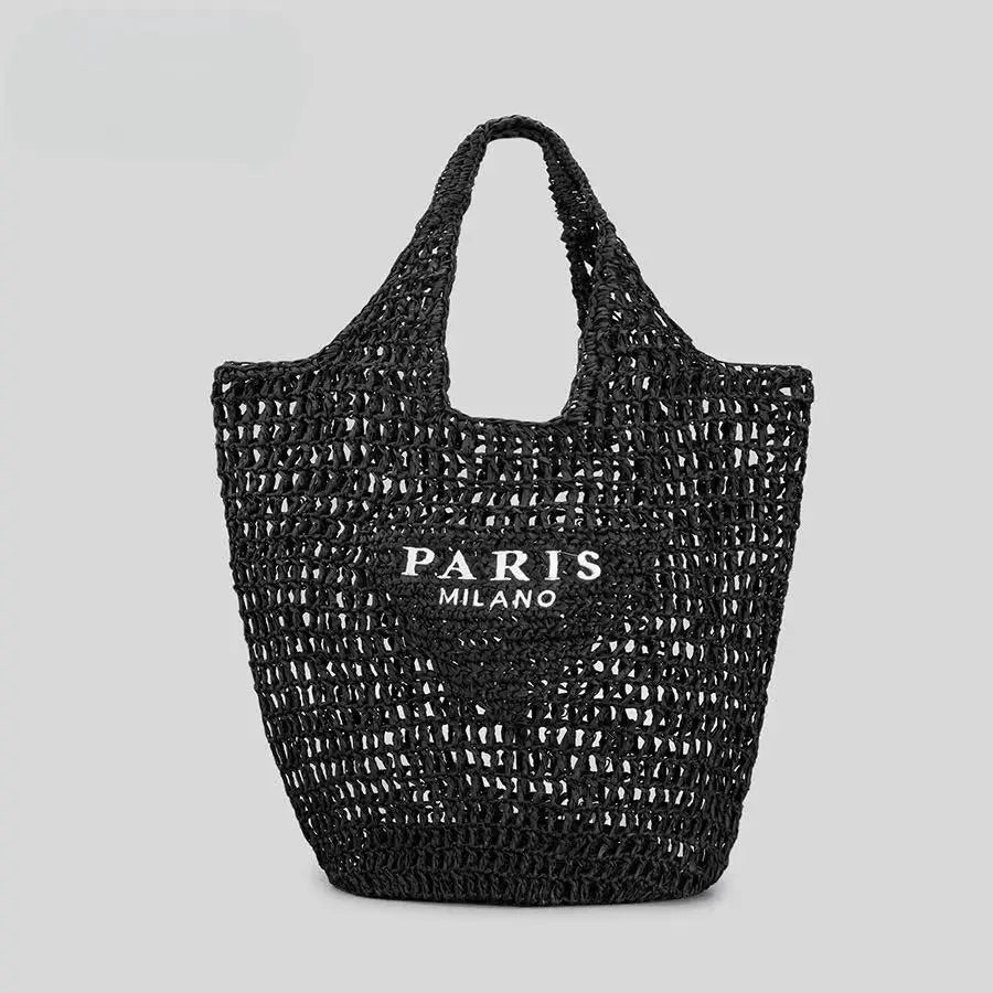Soft Woven Summer Beach Tote | Large Capacity Hollow Out Handbag Luxegan