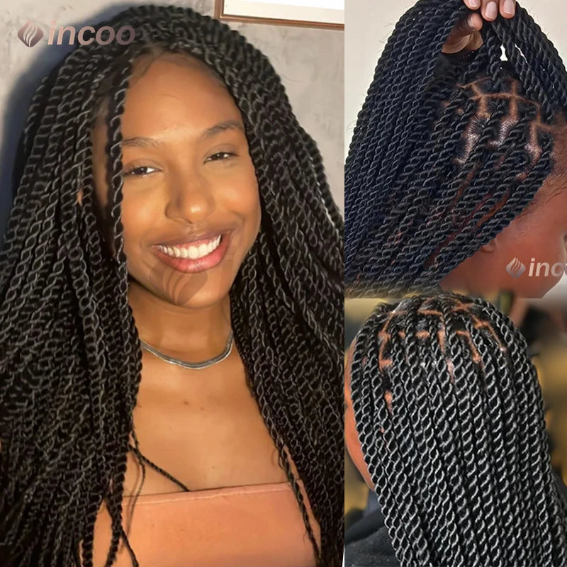 26-40 Inch Senegalese Twist Box Braid Wig | Full Lace | Faux Locs