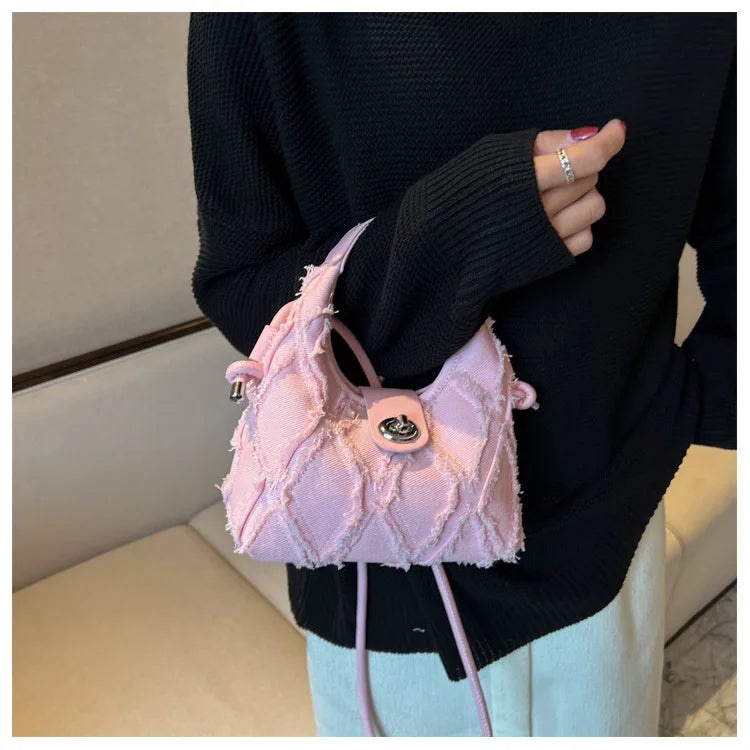 Fashion Denim Single Shoulder Bag | Women's Soft Chain Crossbody Handbag and Purse Luxegan