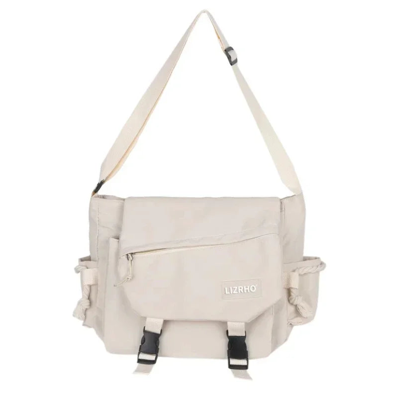 Messenger Bag Japanese Handbags School Korean Single Shoulder Bag | Girl Student Hong Kong Style Retro Large Capacity Postman Women's Luxegan