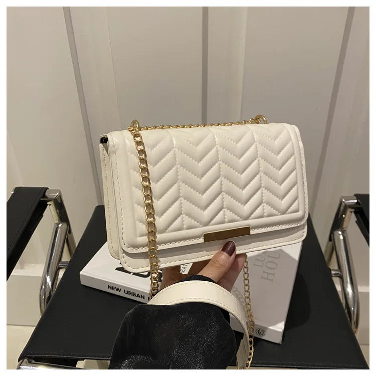 Fashion Striped Women's Shoulder Bag | Chain Strap Crossbody Bag Luxegan