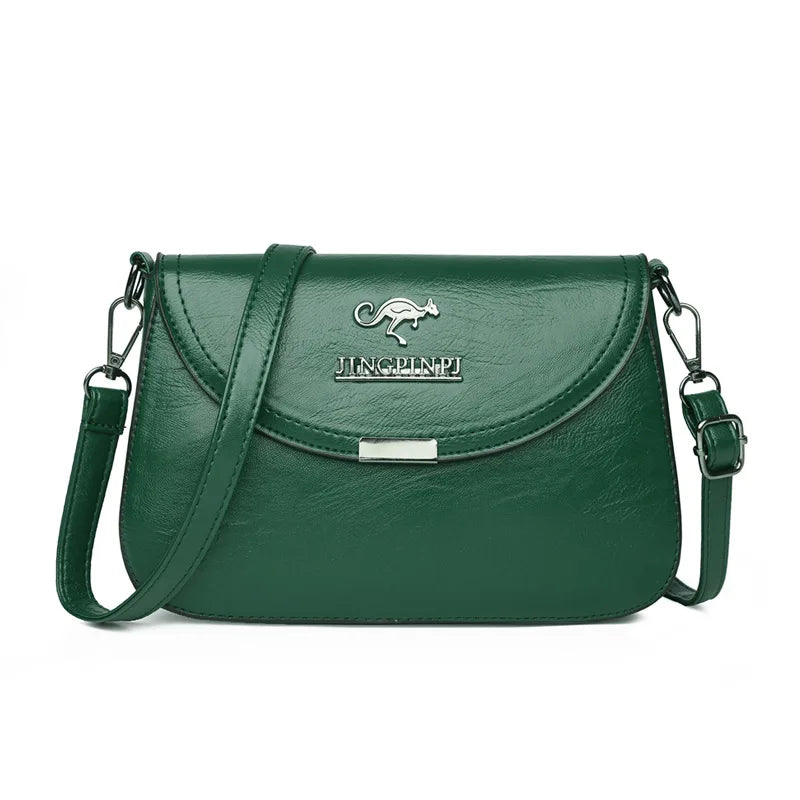 Soft PU Leather Crossbody Bag | Casual Solid Color Shoulder Purse Luxegan