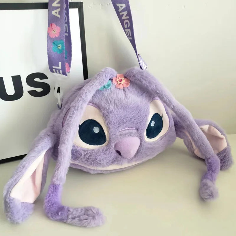 New Disney Cartoon Stitch Plush Backpack | Girls Cute Ins Shoulder Messenger Bag (Parent-Child Gift) Luxegan