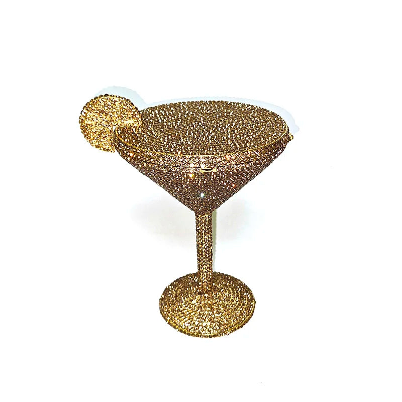 Funny-Shape Luxury Diamond Clutch | Sophisticated Crystal Evening Bag | Elegant Geometric Bridal Minaudière | "Dignified" Hard-Shell Metallic Purse for Evening Parties Luxegan