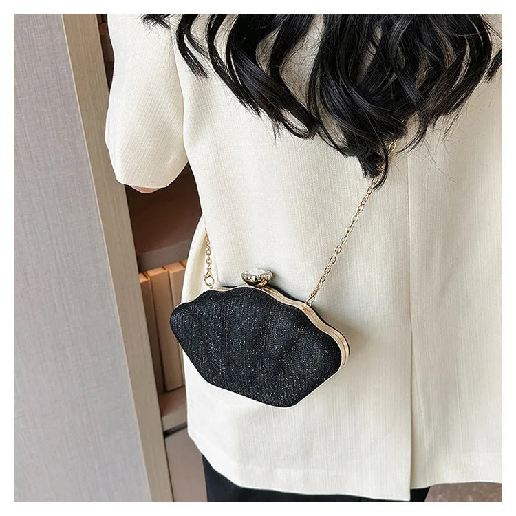 Luxury Shell Clutch | Metallic Evening & Crossbody Bag Luxegan