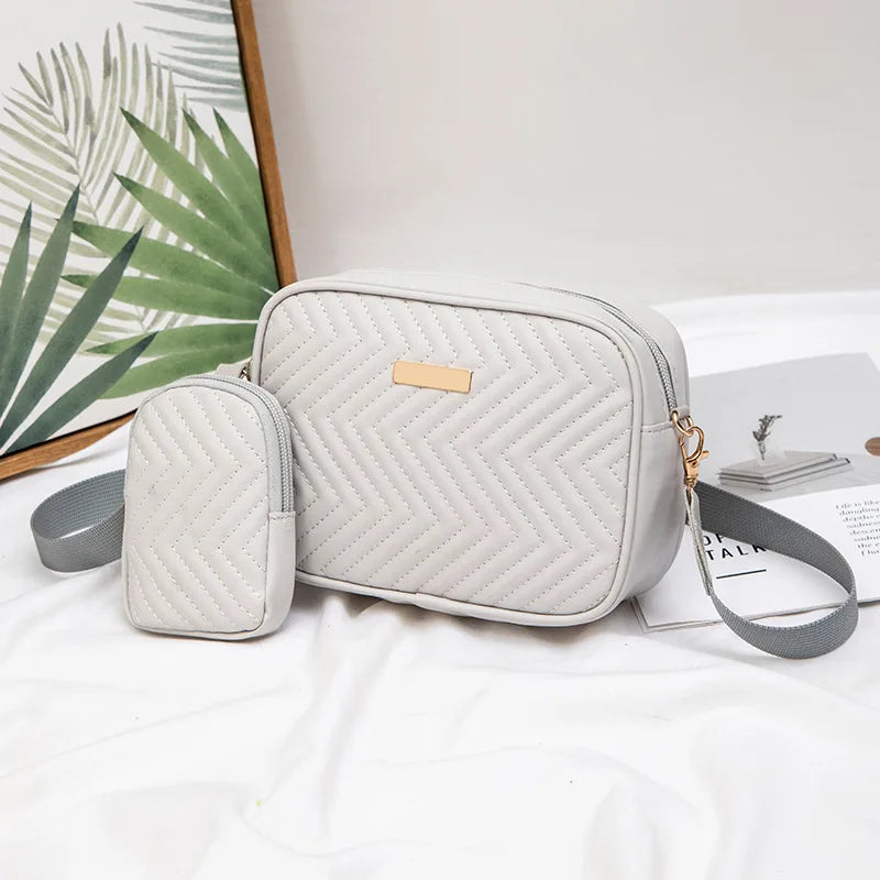 V-Embroidered Niche Bag | Casual Small Square Camera & Messenger Bag Luxegan