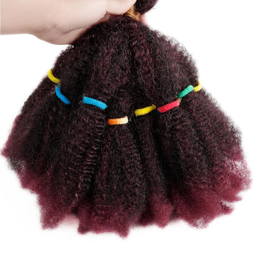 12" Frosted Afro Kinky Bulk Synthetic Hair for Crochet Braids | Short Curly Hair Extensions Luxegan