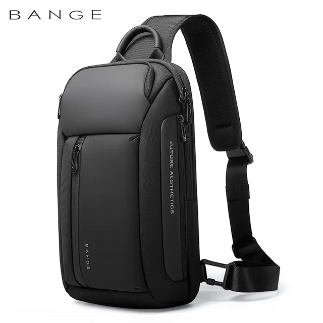 Bange Waterproof Chest Bag | Sophisticated "Box" Silhouette | Large Capacity Casual Shoulder Satchel | "Dignified" High-Performance Oxford Crossbody for Radiant Versatile Styling Luxegan