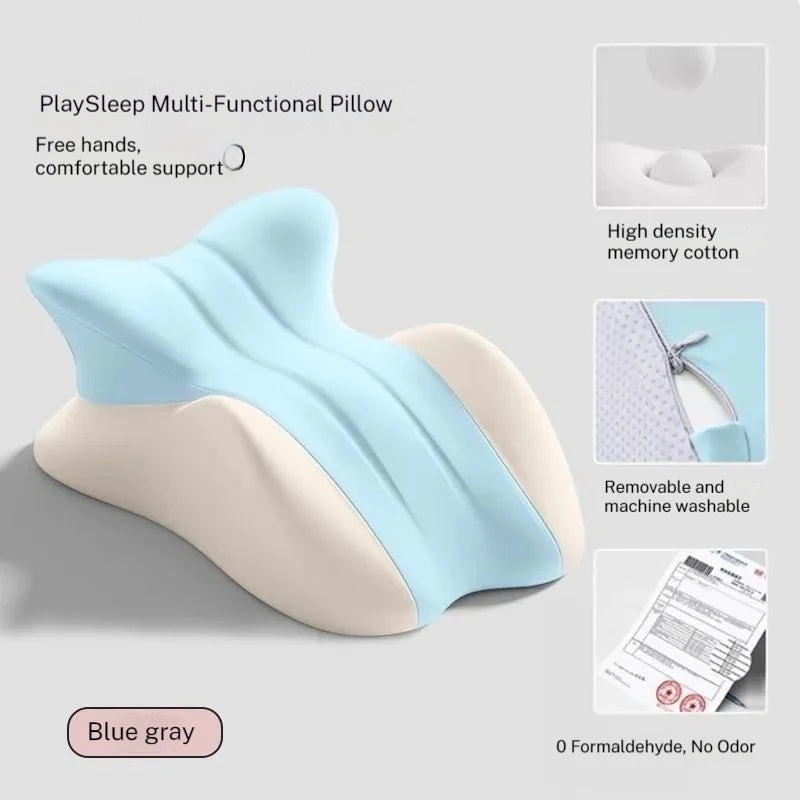 Couples Memory Foam Waist & Lumbar Support | Sophisticated "Wave Shape" Silhouette | Elegant Washable Office & Bedding Backrest | "Dignified" High-Performance Massage Feature for Radiant Versatile Styling Luxegan