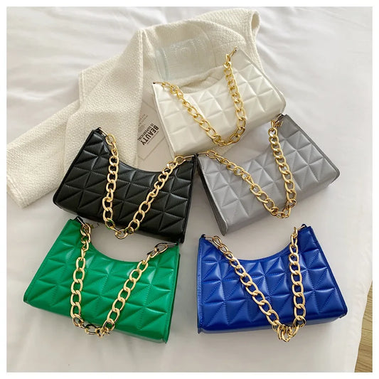 Advanced Diamond Quilted Shoulder Bag | Trendy Chain Handbag