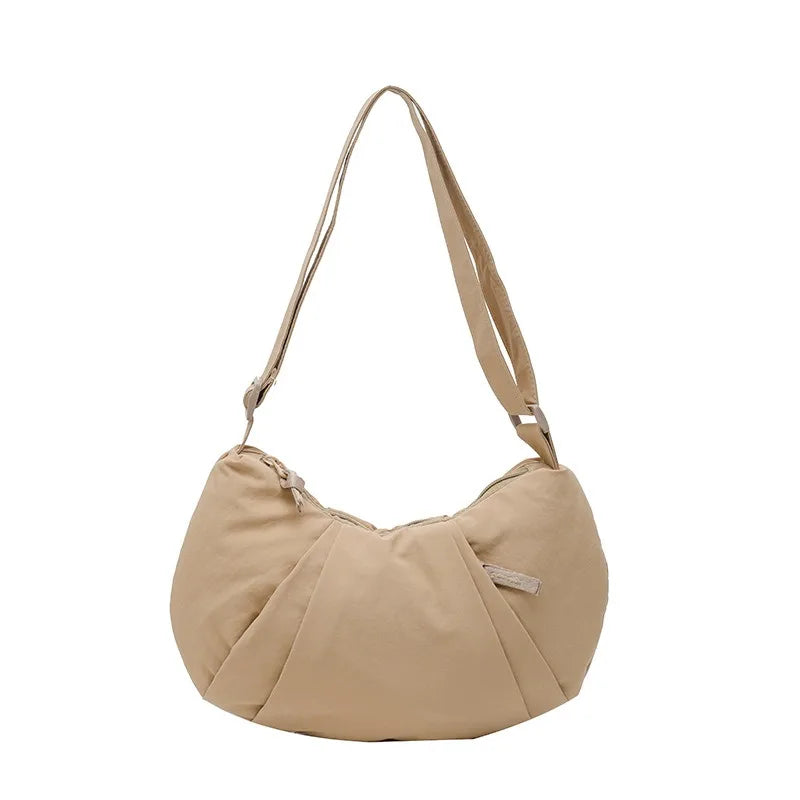 New Large-Capacity Crescent Bag for Women | Trendy Casual Nylon Shoulder & Crossbody Bag (Simple Croissant Style, Commuting) Luxegan