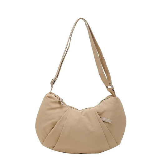 New Large-Capacity Crescent Bag for Women | Trendy Casual Nylon Shoulder & Crossbody Bag (Simple Croissant Style, Commuting) Luxegan