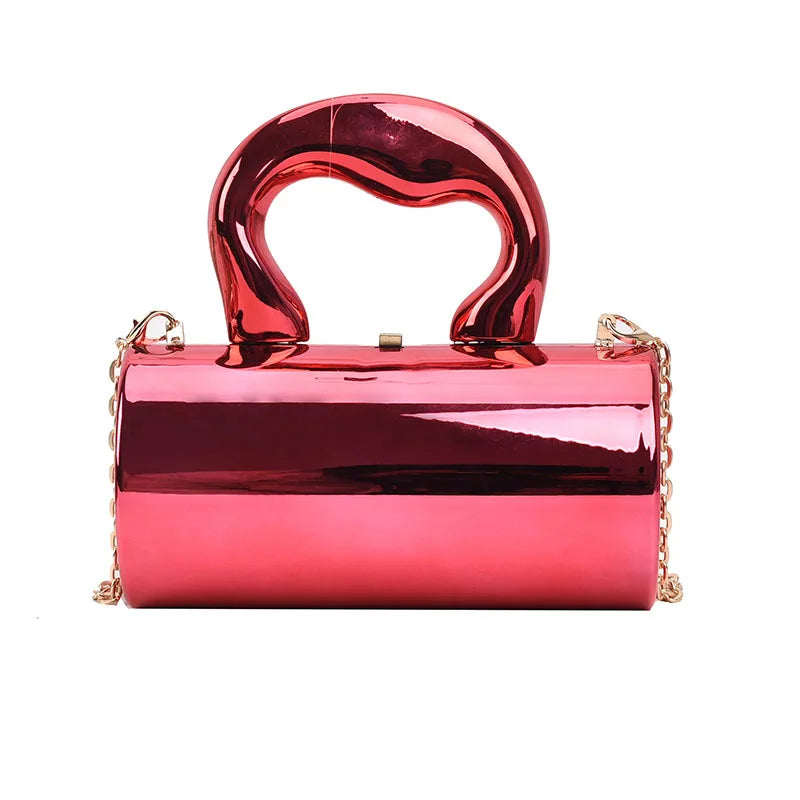 Fashion Cylinder Mini Evening Purse | Gold Box Clutch Shoulder Crossbody Bag for Women's Party Clutches Luxegan