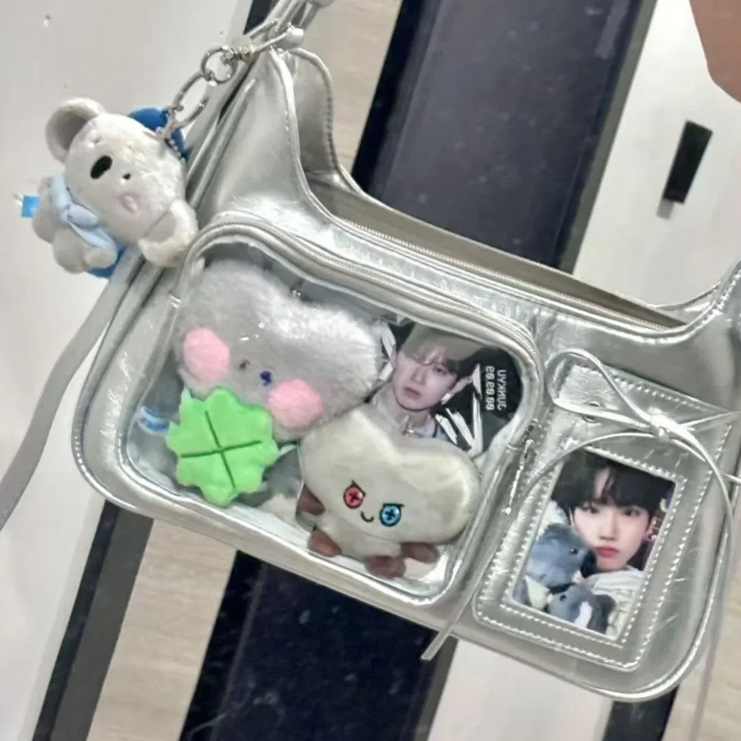Soft Y2K Harajuku Transparent Ita Bag | Versatile Crossbody Shoulder Bag Luxegan