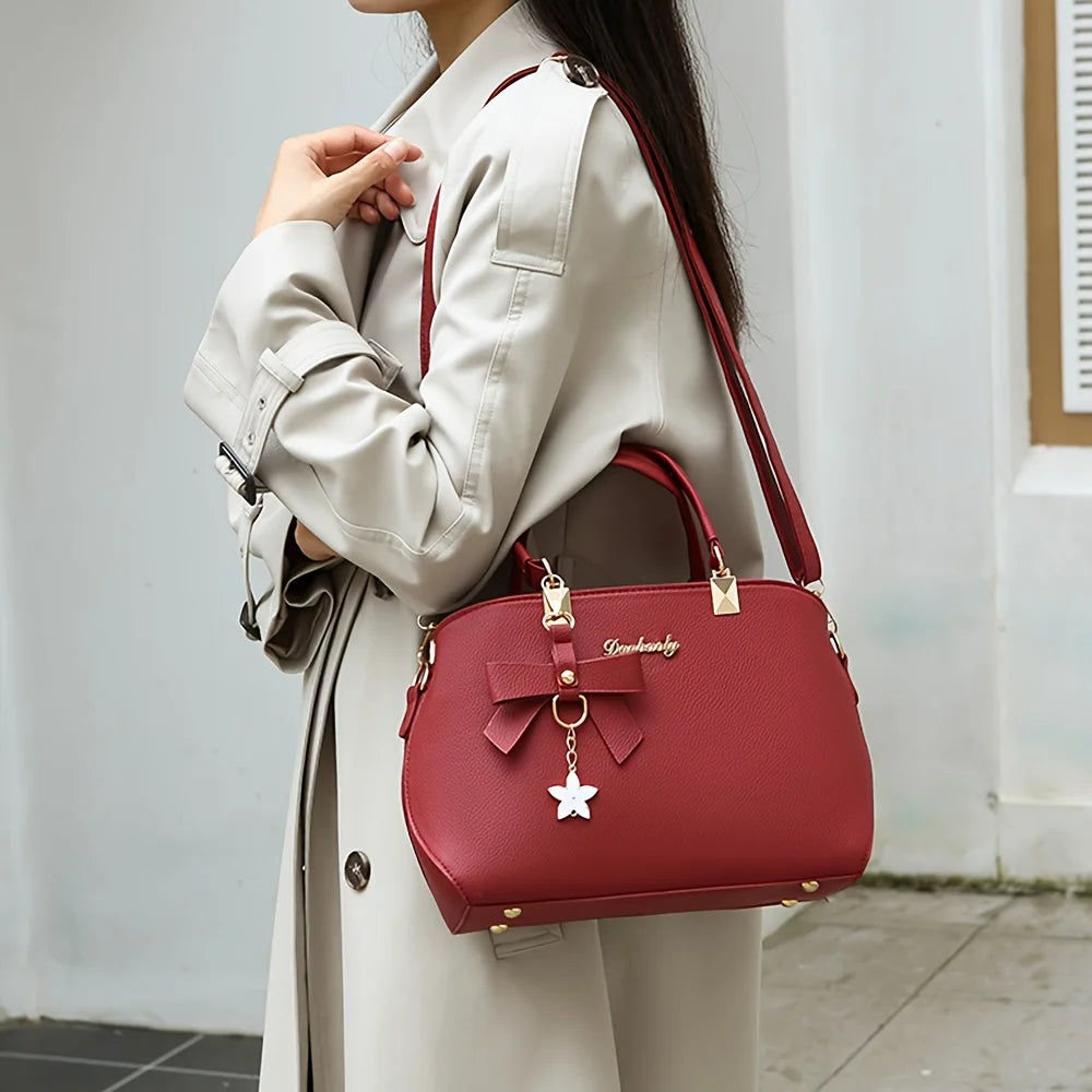 Elegant Shoulder Bag with Bowknot Decoration | Fashion Handbag for Work & Party Luxegan
