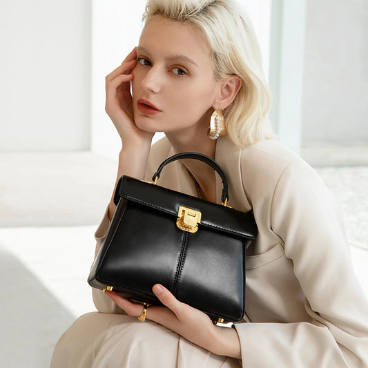 Genuine Leather Women's Bag Luxury Branded Women's Handbag | Fashionable and Versatile Crossbody Bag With Scarf Decor Luxegan