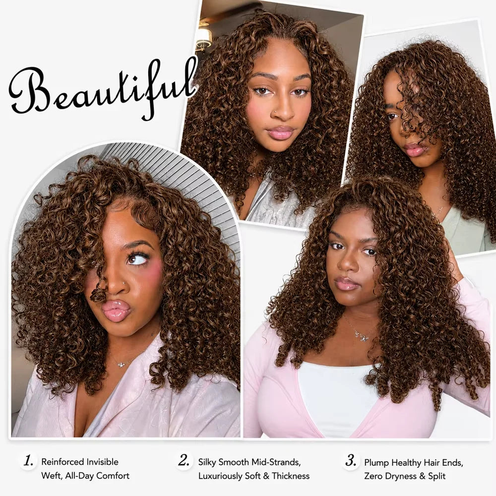 Curly Human Hair Crochet Extensions | 10–26 Inch Luxegan