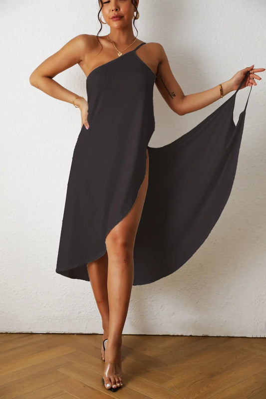 Strapless Slip Midi Dress | Sleeveless A-Line Bandage Y2K Streetwear Camisole Dress Luxegan