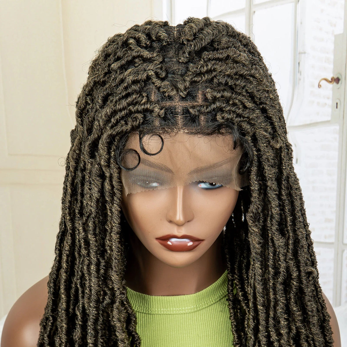 Super Long 36 Inches Synthetic Full Lace Dreadlock Box Braided Wigs for Afro Black Women Black Knotless Braiding Wigs Luxegan