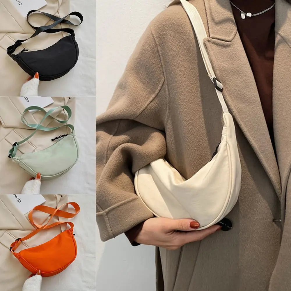 Nylon Half-Moon Shoulder Bag | Portable Crossbody & Underarm Bag Luxegan
