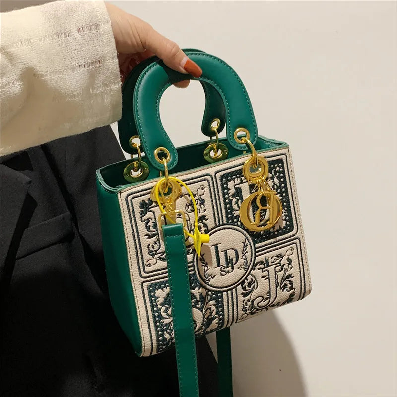 Elegant Top-Handle Satchel | Royal Embroidery Crossbody Bag Luxegan
